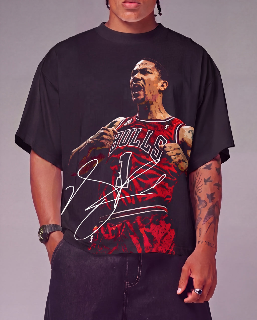 D ROSE front print close-up